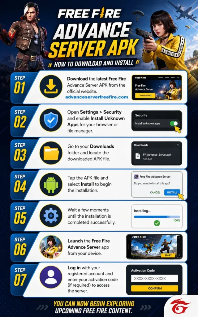 Download and Install Free Fire Advance Server